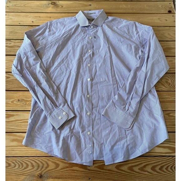 Express Stripe Button Up Shirt Size Large Men’s Purple - Picture 1 of 8